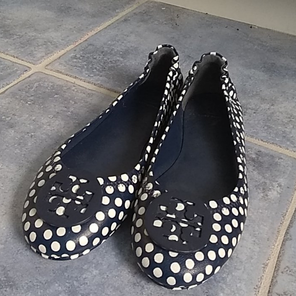 Tory Burch Minnie travel ballet flats blue white p